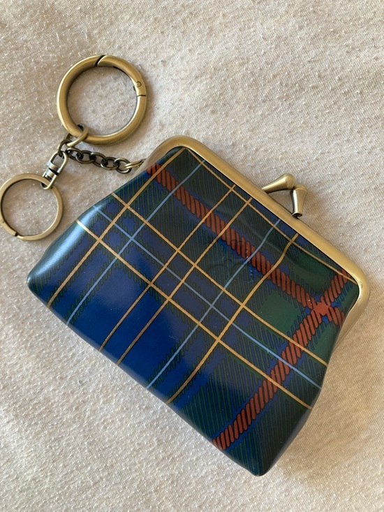 Patricia Nash Handbags - Patricia Nash Plaid Kiss-Lock Coin Leather Coin Purse with Keychain NWOT